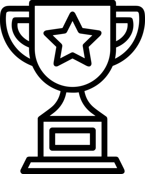 Kazanan Siyah ve Beyaz Logo Simgesi Markalaşma ve Tasarım için PNG Biçiminde