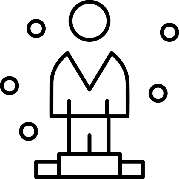Kazanan Siyah ve Beyaz Logo Simgesi Markalaşma ve Tasarım için PNG Biçiminde