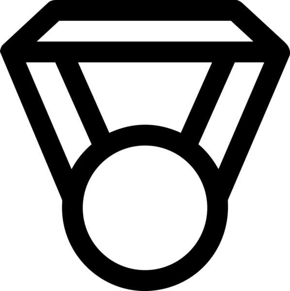 Kazanan Siyah ve Beyaz Logo Simgesi Markalaşma ve Tasarım için PNG Biçiminde