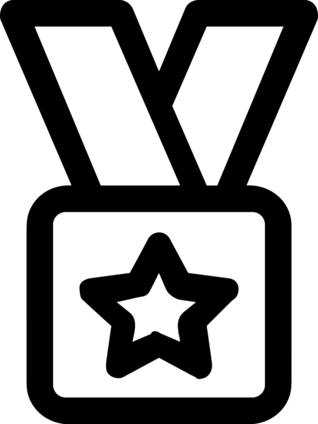 Kazanan Siyah ve Beyaz Logo Simgesi Markalaşma ve Tasarım için PNG Biçiminde