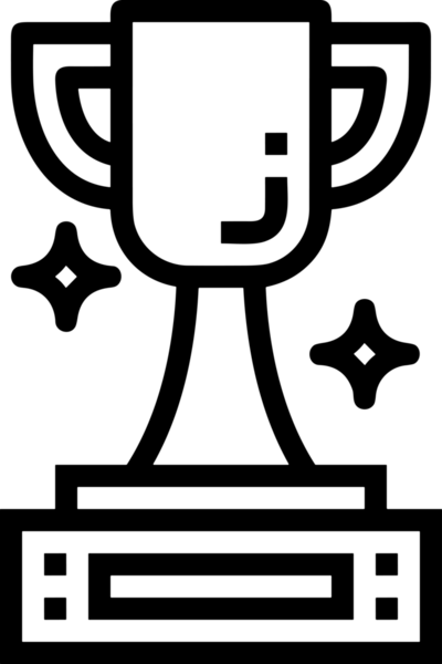 Kazanan Siyah ve Beyaz Logo Simgesi Markalaşma ve Tasarım için PNG Biçiminde
