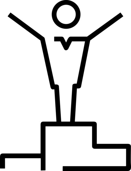 Kazanan Siyah ve Beyaz Logo Simgesi Markalaşma ve Tasarım için PNG Biçiminde
