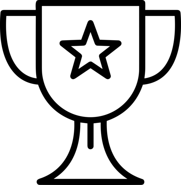 Kazanan Siyah ve Beyaz Logo Simgesi Markalaşma ve Tasarım için PNG Biçiminde