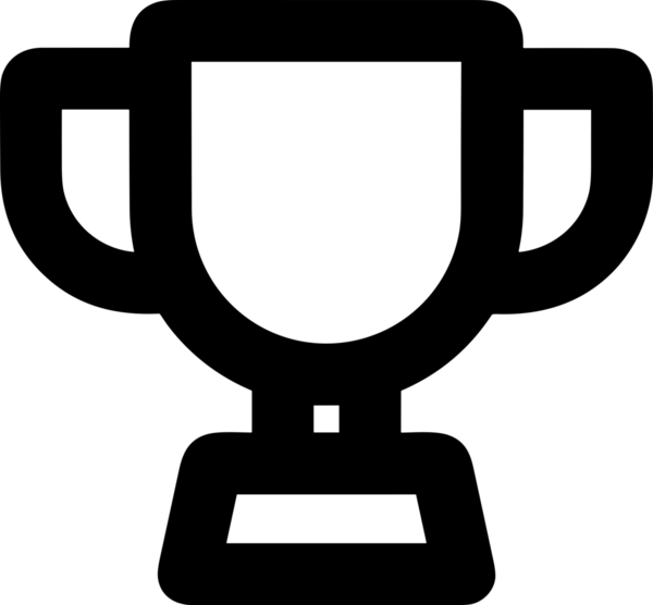 Kazanan Siyah ve Beyaz Logo Simgesi Markalaşma ve Tasarım için PNG Biçiminde
