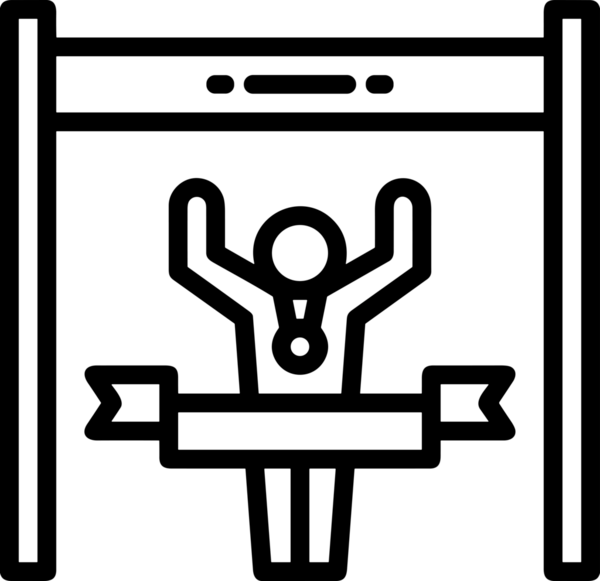 Kazanan Siyah ve Beyaz Logo Simgesi Markalaşma ve Tasarım için PNG Biçiminde