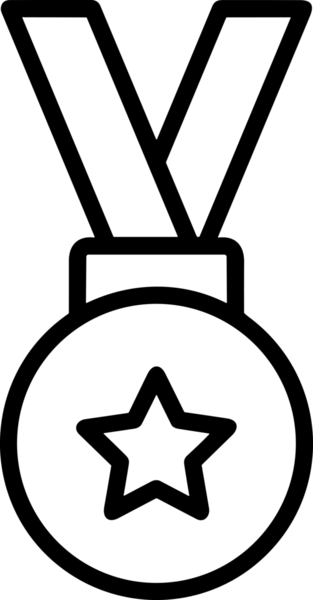 Kazanan Siyah ve Beyaz Logo Simgesi Markalaşma ve Tasarım için PNG Biçiminde