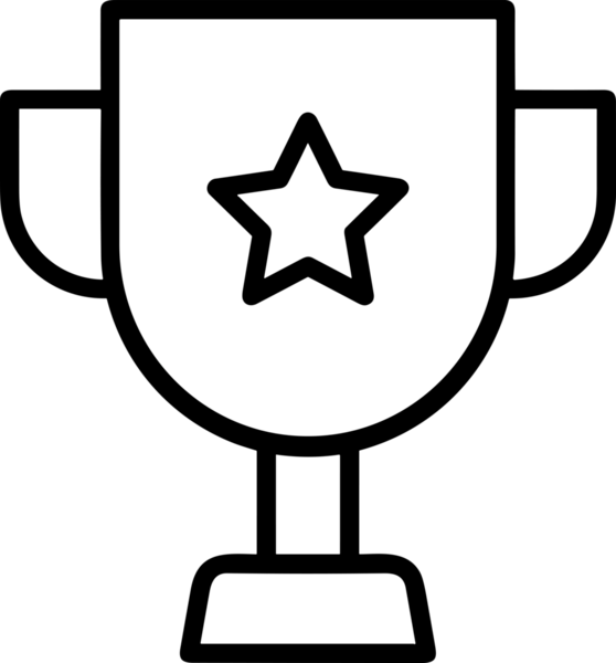 Kazanan Siyah ve Beyaz Logo Simgesi Markalaşma ve Tasarım için PNG Biçiminde