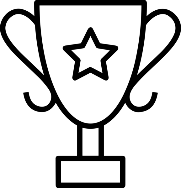 Kazanan Siyah ve Beyaz Logo Simgesi Markalaşma ve Tasarım için PNG Biçiminde