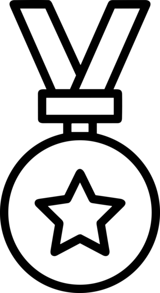 Kazanan Siyah ve Beyaz Logo Simgesi Markalaşma ve Tasarım için PNG Biçiminde