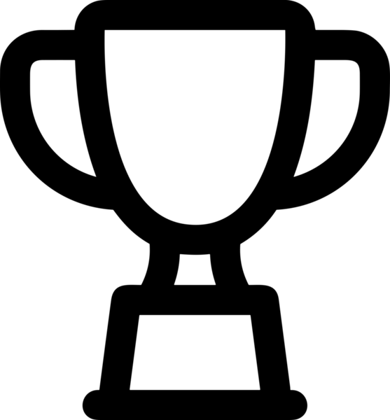 Kazanan Siyah ve Beyaz Logo Simgesi Markalaşma ve Tasarım için PNG Biçiminde