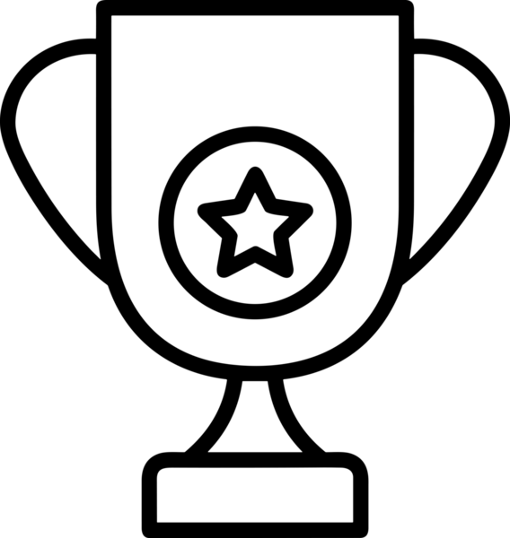 Kazanan Siyah ve Beyaz Logo Simgesi Markalaşma ve Tasarım için PNG Biçiminde