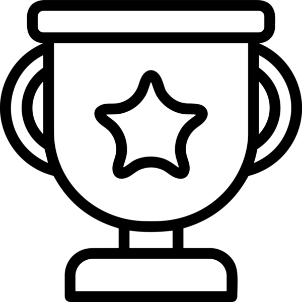 Kazanan Siyah ve Beyaz Logo Simgesi Markalaşma ve Tasarım için PNG Biçiminde