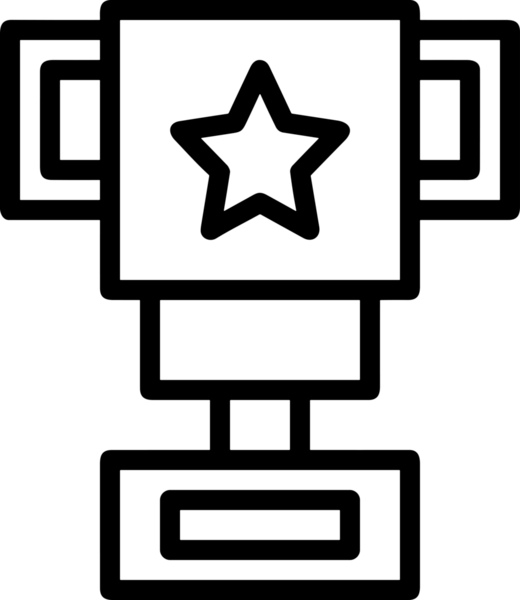 Kazanan Siyah ve Beyaz Logo Simgesi Markalaşma ve Tasarım için PNG Biçiminde