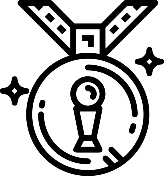 Kazanan Siyah ve Beyaz Logo Simgesi Markalaşma ve Tasarım için PNG Biçiminde