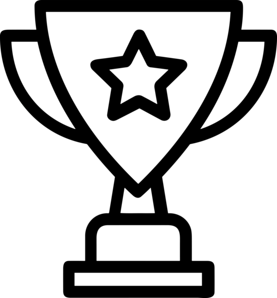 Kazanan Siyah ve Beyaz Logo Simgesi Markalaşma ve Tasarım için PNG Biçiminde