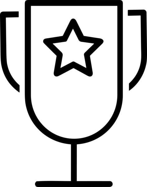 Kazanan Siyah ve Beyaz Logo Simgesi Markalaşma ve Tasarım için PNG Biçiminde