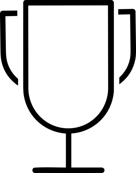 Kazanan Siyah ve Beyaz Logo Simgesi Markalaşma ve Tasarım için PNG Biçiminde