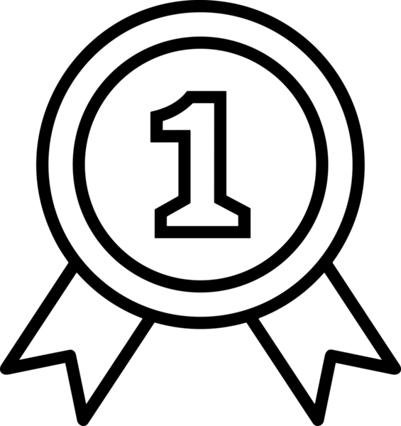 Kazanan Siyah ve Beyaz Logo Simgesi Markalaşma ve Tasarım için PNG Biçiminde