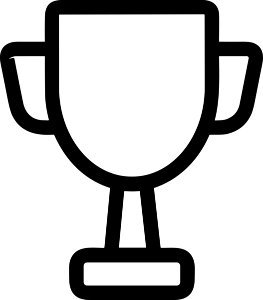 Kazanan Siyah ve Beyaz Logo Simgesi Markalaşma ve Tasarım için PNG Biçiminde