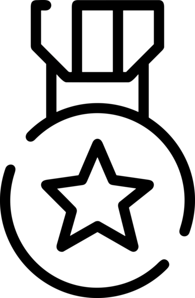 Kazanan Siyah ve Beyaz Logo Simgesi Markalaşma ve Tasarım için PNG Biçiminde