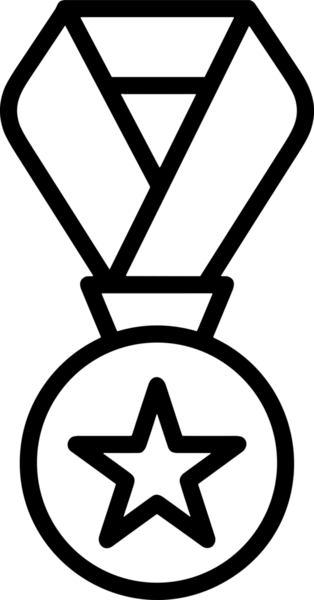 Kazanan Siyah ve Beyaz Logo Simgesi Markalaşma ve Tasarım için PNG Biçiminde