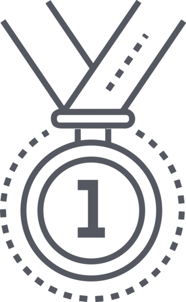 Kazanan Siyah ve Beyaz Logo Simgesi Markalaşma ve Tasarım için PNG Biçiminde