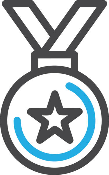 Kazanan Siyah ve Beyaz Logo Simgesi Markalaşma ve Tasarım için PNG Biçiminde