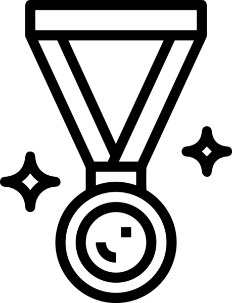 Kazanan Siyah ve Beyaz Logo Simgesi Markalaşma ve Tasarım için PNG Biçiminde