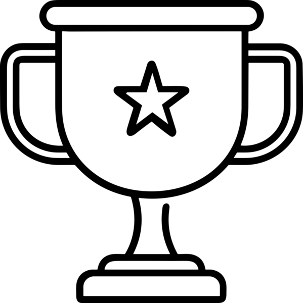 Kazanan Siyah ve Beyaz Logo Simgesi Markalaşma ve Tasarım için PNG Biçiminde