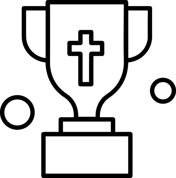 Kazanan Siyah ve Beyaz Logo Simgesi Markalaşma ve Tasarım için PNG Biçiminde