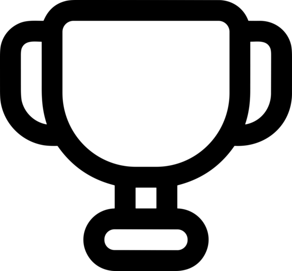 Kazanan Siyah ve Beyaz Logo Simgesi Markalaşma ve Tasarım için PNG Biçiminde