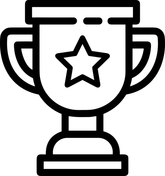 Kazanan Siyah ve Beyaz Logo Simgesi Markalaşma ve Tasarım için PNG Biçiminde