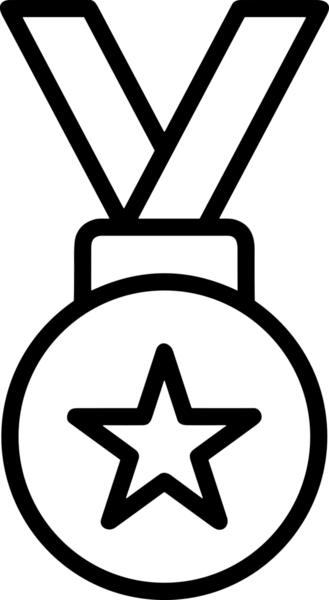 Kazanan Siyah ve Beyaz Logo Simgesi Markalaşma ve Tasarım için PNG Biçiminde