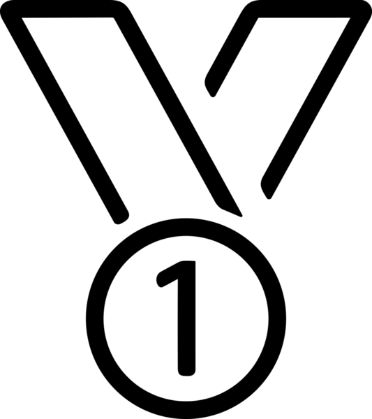 Kazanan Siyah ve Beyaz Logo Simgesi Markalaşma ve Tasarım için PNG Biçiminde