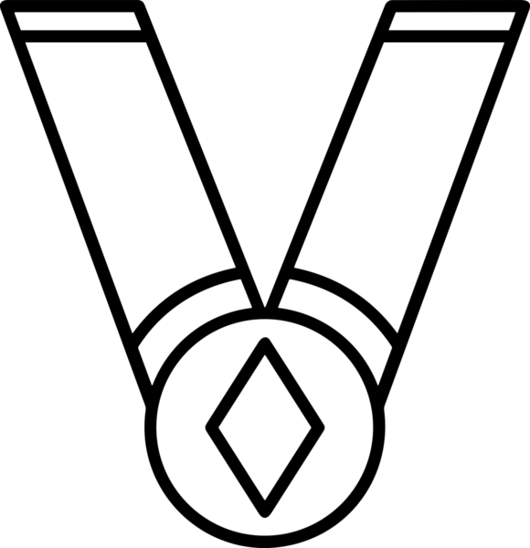 Kazanan Siyah ve Beyaz Logo Simgesi Markalaşma ve Tasarım için PNG Biçiminde