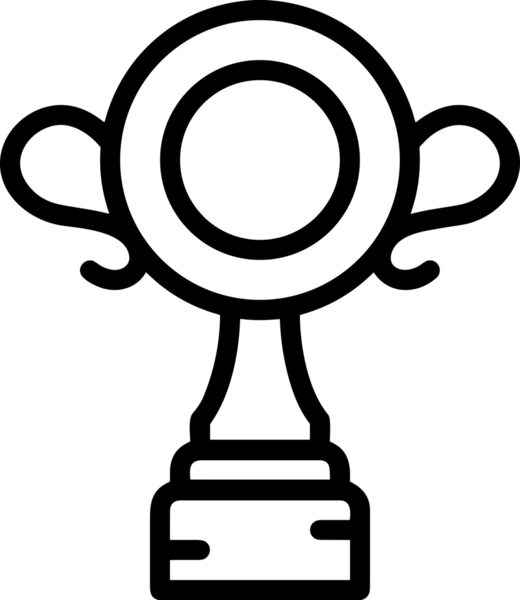 Kazanan Siyah ve Beyaz Logo Simgesi Markalaşma ve Tasarım için PNG Biçiminde