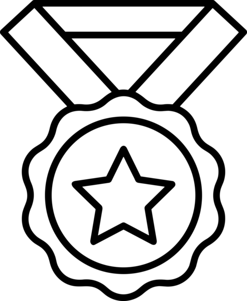 Kazanan Siyah ve Beyaz Logo Simgesi Markalaşma ve Tasarım için PNG Biçiminde