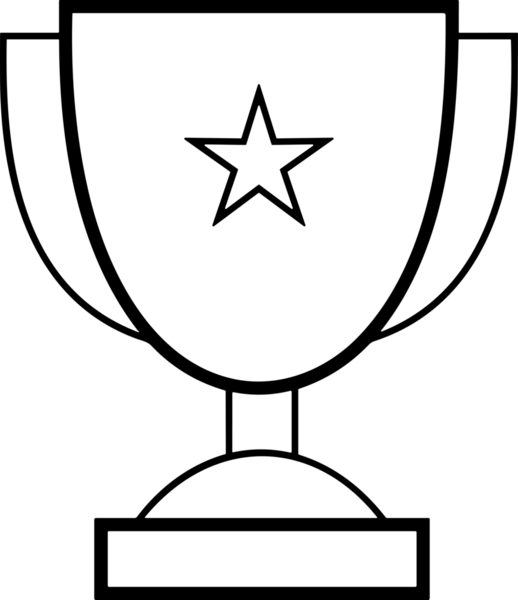 Kazanan Siyah ve Beyaz Logo Simgesi Markalaşma ve Tasarım için PNG Biçiminde