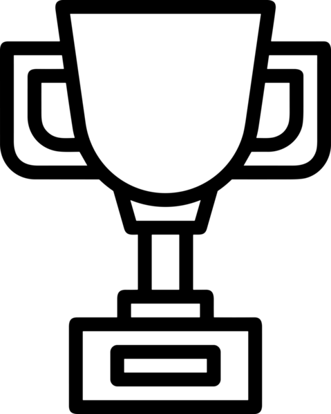 Kazanan Siyah ve Beyaz Logo Simgesi Markalaşma ve Tasarım için PNG Biçiminde