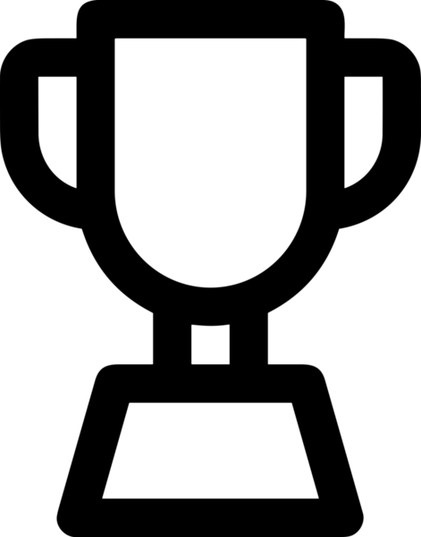 Kazanan Siyah ve Beyaz Logo Simgesi Markalaşma ve Tasarım için PNG Biçiminde