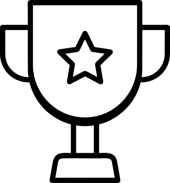 Kazanan Siyah ve Beyaz Logo Simgesi Markalaşma ve Tasarım için PNG Biçiminde