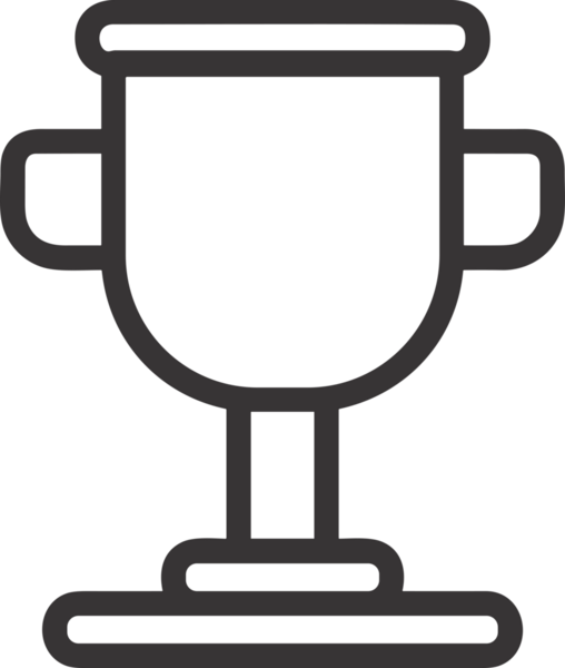 Kazanan Siyah ve Beyaz Logo Simgesi Markalaşma ve Tasarım için PNG Biçiminde