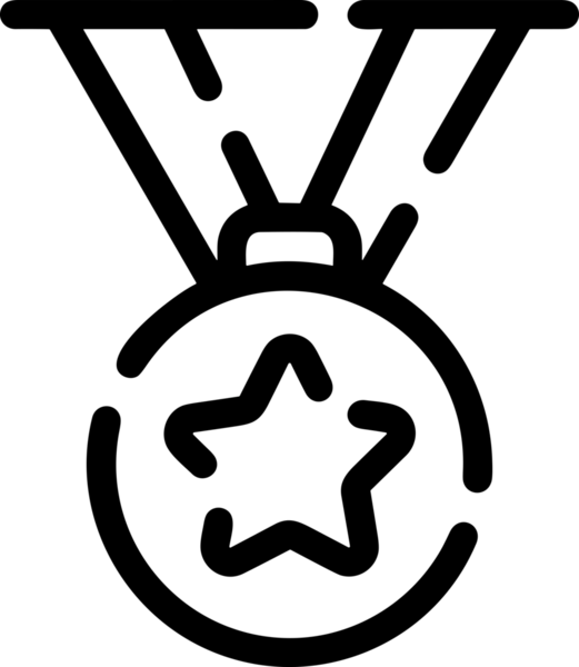 Kazanan Siyah ve Beyaz Logo Simgesi Markalaşma ve Tasarım için PNG Biçiminde