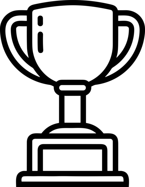 Kazanan Siyah ve Beyaz Logo Simgesi Markalaşma ve Tasarım için PNG Biçiminde