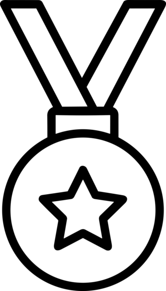 Kazanan Siyah ve Beyaz Logo Simgesi Markalaşma ve Tasarım için PNG Biçiminde