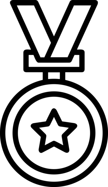 Kazanan Siyah ve Beyaz Logo Simgesi Markalaşma ve Tasarım için PNG Biçiminde
