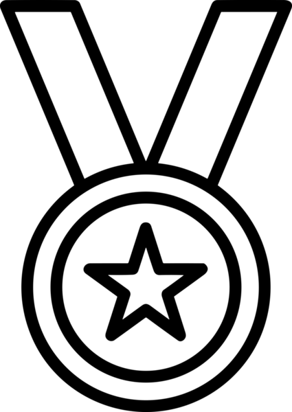 Kazanan Siyah ve Beyaz Logo Simgesi Markalaşma ve Tasarım için PNG Biçiminde