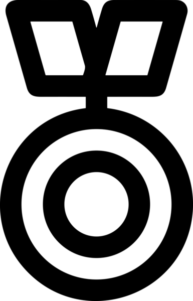 Kazanan Siyah ve Beyaz Logo Simgesi Markalaşma ve Tasarım için PNG Biçiminde