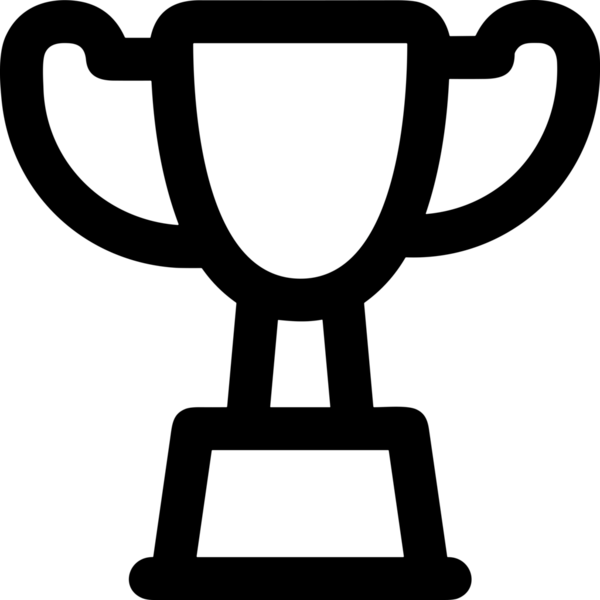 Kazanan Siyah ve Beyaz Logo Simgesi Markalaşma ve Tasarım için PNG Biçiminde