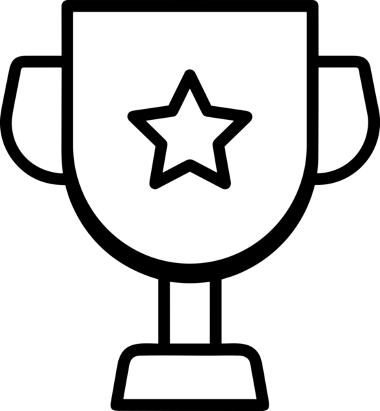 Kazanan Siyah ve Beyaz Logo Simgesi Markalaşma ve Tasarım için PNG Biçiminde